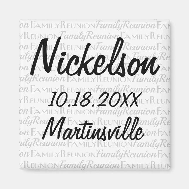 Fun Date Family Reunion Just the Facts Gift Magnet (Front)