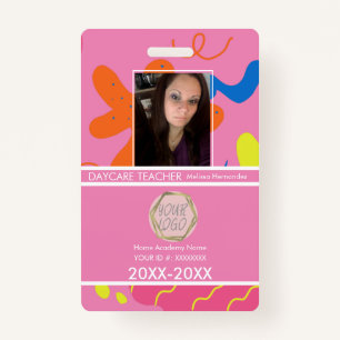 Fun Day Care Teacher Badge ID Badge