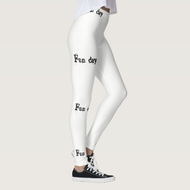 Fun day tights leggings long white  (Right)
