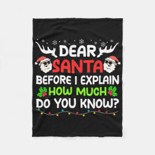 Fun Dear Santa I Can Explain Christmas For Kids Bo Fleece Blanket