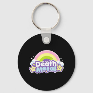Fun Death Metal Rainbow Halloween Unicorn Rock Con Key Ring