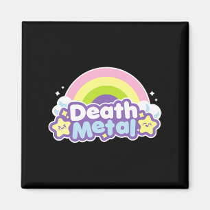 Fun Death Metal Rainbow Halloween Unicorn Rock Con Magnet