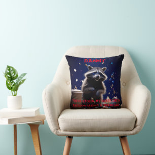 Fun Decorative Custom Valentine's Day Racoon Cushion