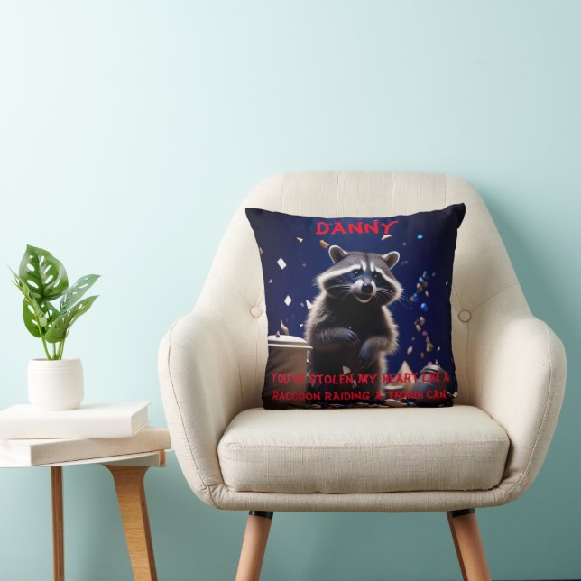 Fun Decorative Custom Valentine's Day Racoon Cushion (Chair)