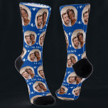 Fun Deep Blue Newlyweds Photo Pattern Socks<br><div class="desc">These fun deep blue newlyweds photo pattern wedding dress or casual socks feature the couple's photo and white hearts in an offset pattern and their names and wedding date! These are perfect for the groom as he walks down the aisle, as a gift for the bride, as a bridal party...</div>