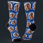 Fun Deep Blue Newlyweds Photo Pattern Socks<br><div class="desc">These fun deep blue newlyweds photo pattern wedding dress or casual socks feature the couple's photo and white hearts in an offset pattern and their names and wedding date! These are perfect for the groom as he walks down the aisle, as a gift for the bride, as a bridal party...</div>