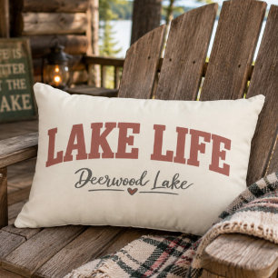 Fun Deerwood Lake Outdoor Lake Life Lumbar Cushion