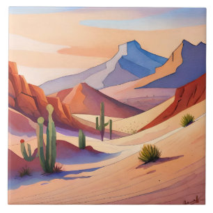 Fun desert scene lovers  ceramic tile