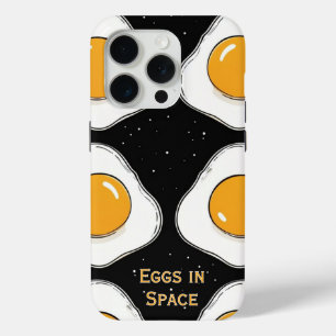 Fun design of eggs in space iPhone 15 pro case