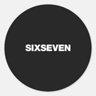 Fun Design That Says Six Seven 6 7 Meme Premium  Classic Round Sticker
