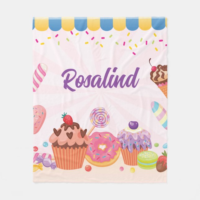 Fun Desserts and Candies Fleece Blanket (Front)