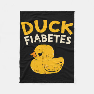 Fun Diabetes Awareness I Duck Fiabetes I Cool Rubb Fleece Blanket