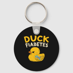 Fun Diabetes Awareness I Duck Fiabetes I Cool Rubb Key Ring