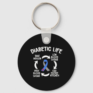 Fun Diabetic Life Cycle Diabetes Awareness Gift  Key Ring