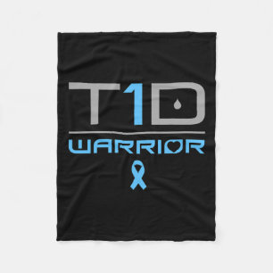 Fun Diabetic Type 1 Diabetes Awareness Quote T1d Fleece Blanket