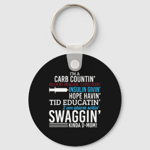 Fun Diabetic Type 1 Diabetes Awareness Support Mum Key Ring