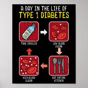 Fun Diabetic Type 1 Life Cycle - Fun Diabetes Awar Poster