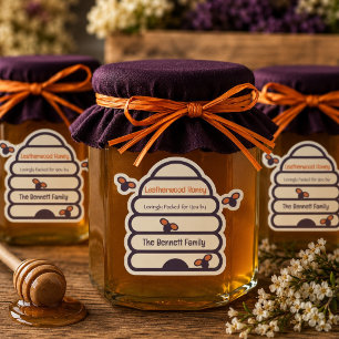 Fun Die Cut Bee Hive Label for Home Packed Honey