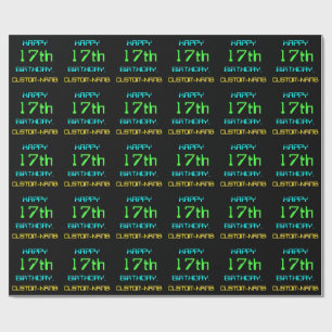 Fun Digital Computing Themed 17th Birthday Wrapping Paper