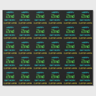 Fun Digital Computing Themed 2nd Birthday Wrapping Paper