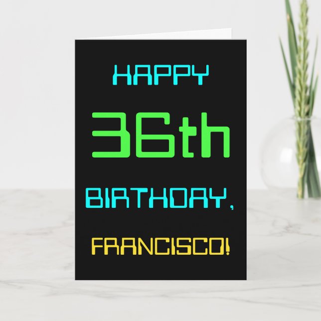 Fun Digital Computing Themed 36th Birthday Card (Front)