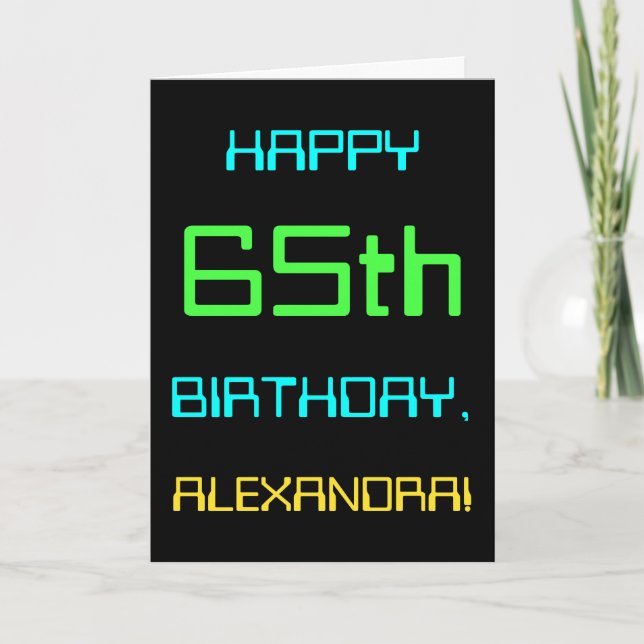 Fun Digital Computing Themed 65th Birthday Card (Front)