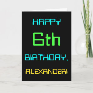 Fun Digital Computing Themed 6th Birthday Card