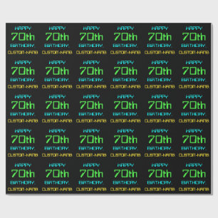 Fun Digital Computing Themed 70th Birthday Wrapping Paper