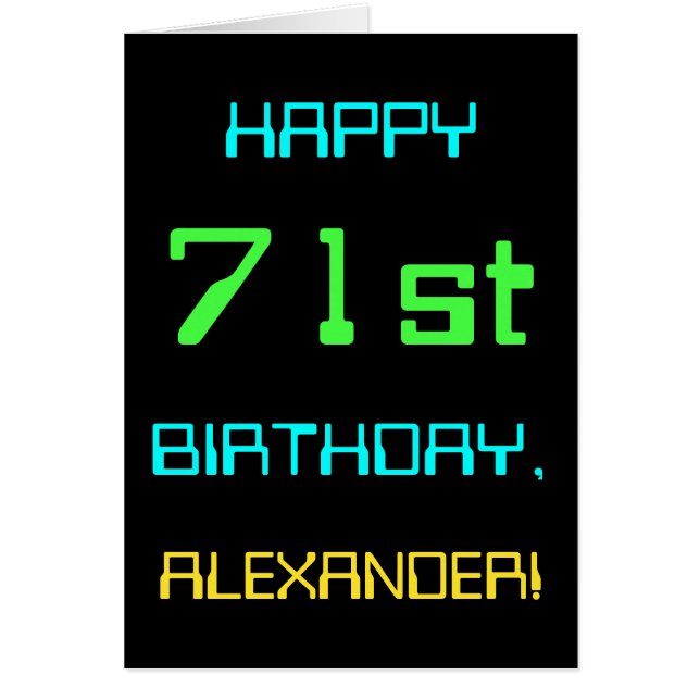 Fun Digital Computing Themed 71st Birthday (Front)