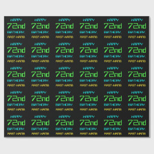 Fun Digital Computing Themed 72nd Birthday Wrapping Paper