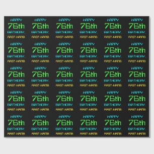 Fun Digital Computing Themed 76th Birthday Wrapping Paper