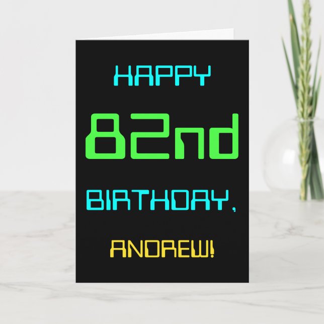Fun Digital Computing Themed 82nd Birthday Card (Front)