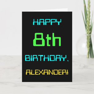Fun Digital Computing Themed 8th Birthday Card