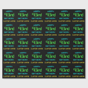 Fun Digital Computing Themed 93rd Birthday Wrapping Paper