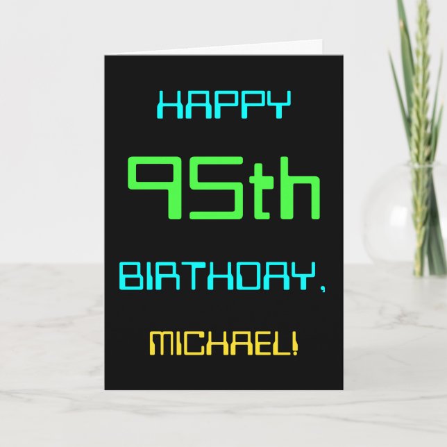Fun Digital Computing Themed 95th Birthday Card (Front)