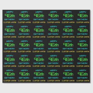 Fun Digital Computing Themed 96th Birthday Wrapping Paper