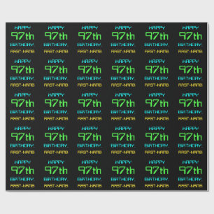 Fun Digital Computing Themed 97th Birthday Wrapping Paper