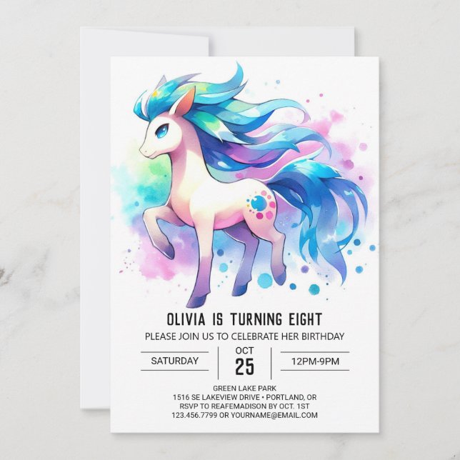  Fun Digital Horse Birthday Invitation (Front)