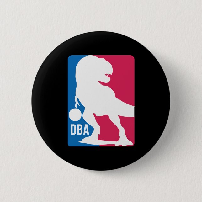 Fun Dinosaur Basketball  6 Cm Round Badge (Front)
