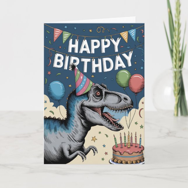 Fun Dinosaur Birthday Card (Front)