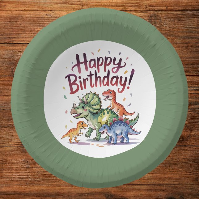 Fun Dinosaur Birthday  Paper Plate (Creator Uploaded)