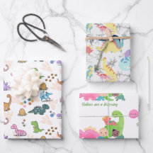 Fun dinosaur party favours, Wrapping paper, Kids