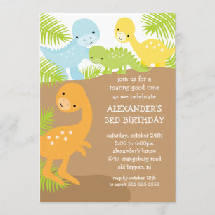 Fun Dinosaurs Birthday Invitation