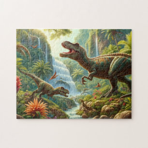 Fun Dinosaurs in Tropical Forest  Kids Jigsaw Puzzle