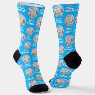 Fun Disco Ball Disco Cowgirl Bachelorette Socks