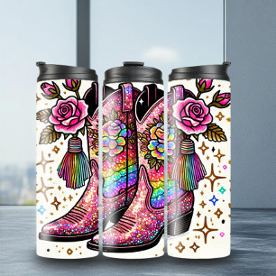 Fun Disco Cowgirl Boots Tumbler