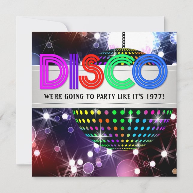 Fun Disco Party Invitations (Front)