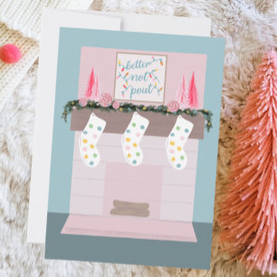 Fun Disco Pink Christmas Photo Holiday Card