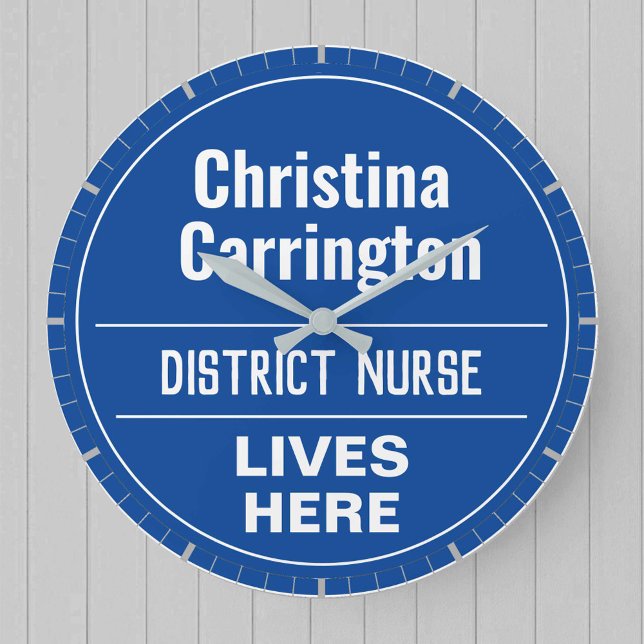 Fun District Nurse Wall Plaque Style Large Clock (Creator Uploaded)