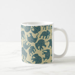 Fun Ditzy Paisley Elephants on Beige Coffee Mug